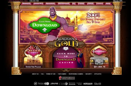 aladdins gold casino screenshot