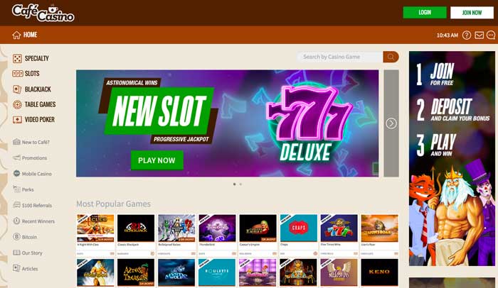 cafe casino homepage