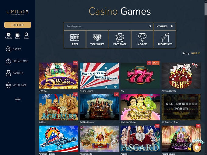 limitless casino screenshot